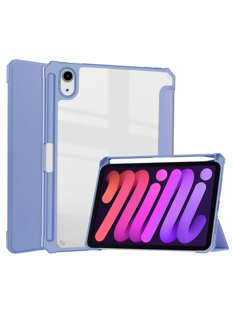 general iPad Mini 7 Case with Pencil Holder (2024), iPad 8.3 inch Clear Shell Cover with Translucent Back Corner, Bumper Protector Case, Auto Wake/Sleep - Image 1