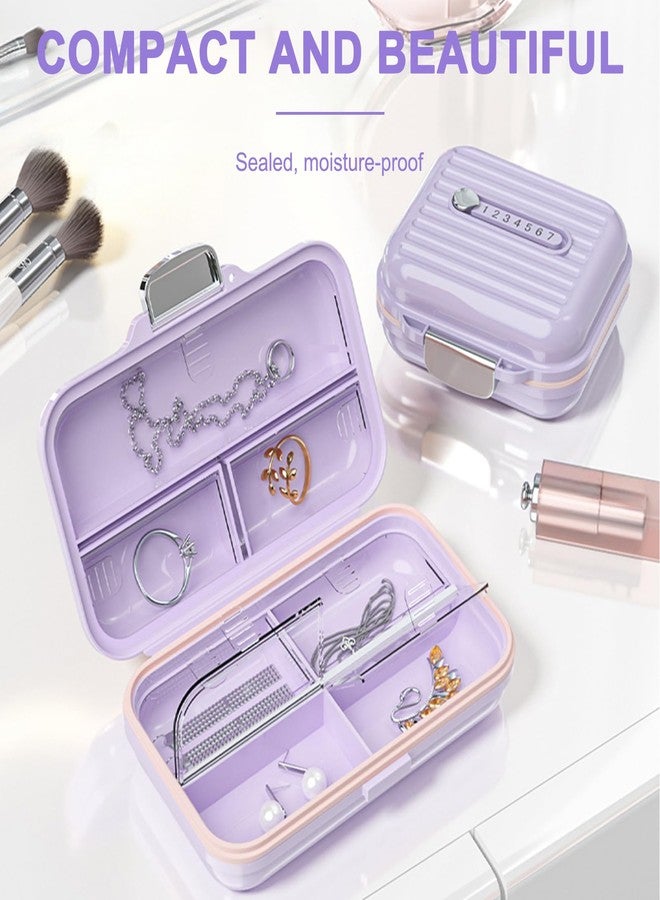 Goffing Travel Pill Organizer Box with Medicine Labels, 7 Compartments Portable Pill Case, Daily Medication Organizer Storage Pill Container for Pocket Pharmacy(Purple, L) - Image 5