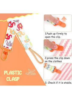 Snowie Soft 5Pcs Anti Lost Pacifier Chain Strap Pacifier Clip For Toddlers Cartoon Fabric Pacifier Clip Strap For Soother, Teether, Toy, Pacifier Anti Lost Baby Pacifier Attaching Strap,Assorted  - Image 3