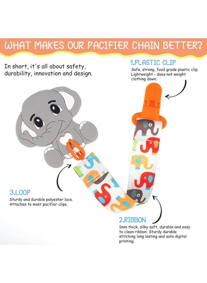 Snowie Soft - 5Pcs Anti Lost Pacifier Chain Strap Pacifier Clip For Toddlers Cartoon Fabric Pacifier Clip Strap For Soother, Teether, Toy, Pacifier Anti Lost Baby Pacifier Attaching Strap,Assorted - Image 1