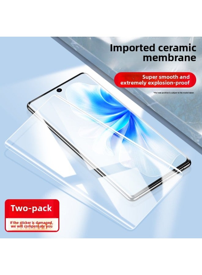 For Vivos18 Hydraulic Tempered Film S18pro Mobile Phone Film S18e Anti-peep Film With Curved Surface Full Screen Cover--Color:Ultra-clear 2 Pieces [queenlun Ceramic Membrane◆Fingerprint Unlocking In Seconds] Smooth And Extremely Explosion-proof-Size:vivo S18 Pro