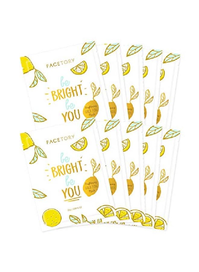 FACETORY Be Bright Be You Illuminating Gold Foil Mask With Vitamin C Improve Oily Combo Dry And Dull Skin Moisturizes Revitalizes And Evens Out Skin Tone (Pack Of 10)  - Image 2