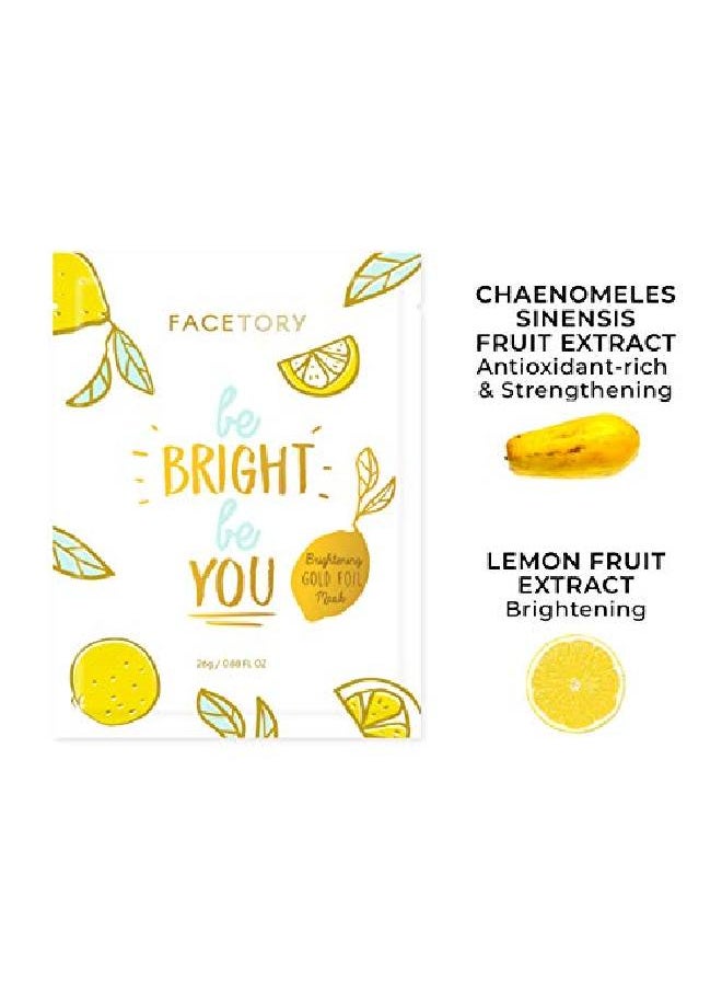 FACETORY Be Bright Be You Illuminating Gold Foil Mask With Vitamin C Improve Oily Combo Dry And Dull Skin Moisturizes Revitalizes And Evens Out Skin Tone (Pack Of 10)  - Image 3