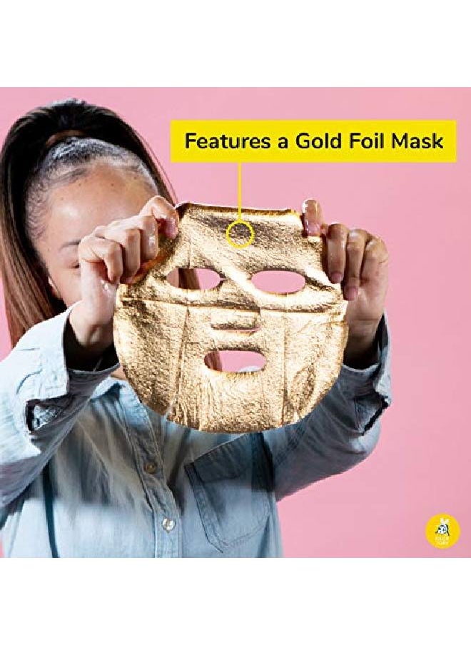 FACETORY Be Bright Be You Illuminating Gold Foil Mask With Vitamin C Improve Oily Combo Dry And Dull Skin Moisturizes Revitalizes And Evens Out Skin Tone (Pack Of 10)  - Image 4