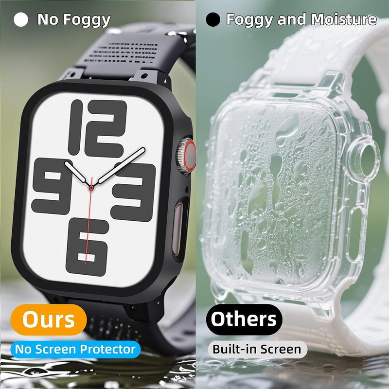 2 Pack [NO Screen Protector] Bumper Case for Apple Watch SE 3 (2025)/ SE2/ SE/Series 6/5/4 44mm, Slim Thin Shockproof Bumper Cover, Hard PC Protective Frame All-Around Edge, Black - Image 2