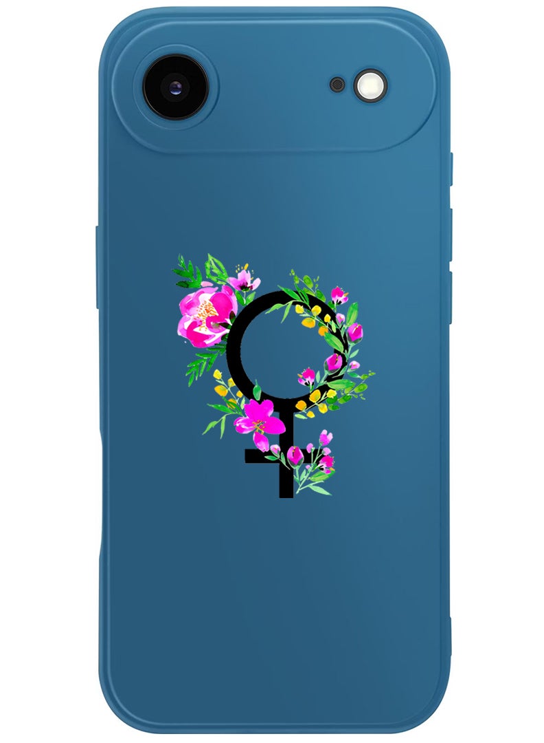 Theodor Protective Slim Fit Case Liquid Silicone Cover with Full Body Protection Anti-Scratch Shockproof Case For Apple iPhone 17 Air (Blue) womens day floral - Image 1