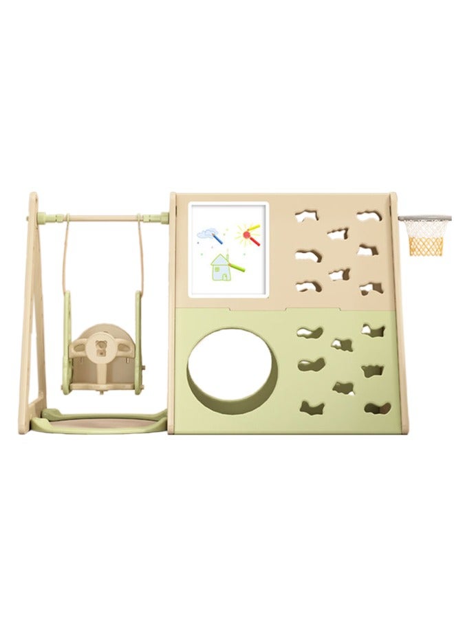 XIANGYU Indoor Playground 6 In 1 Drawing Block Board Climbing Frame With Basketball Hoop  - Image 1