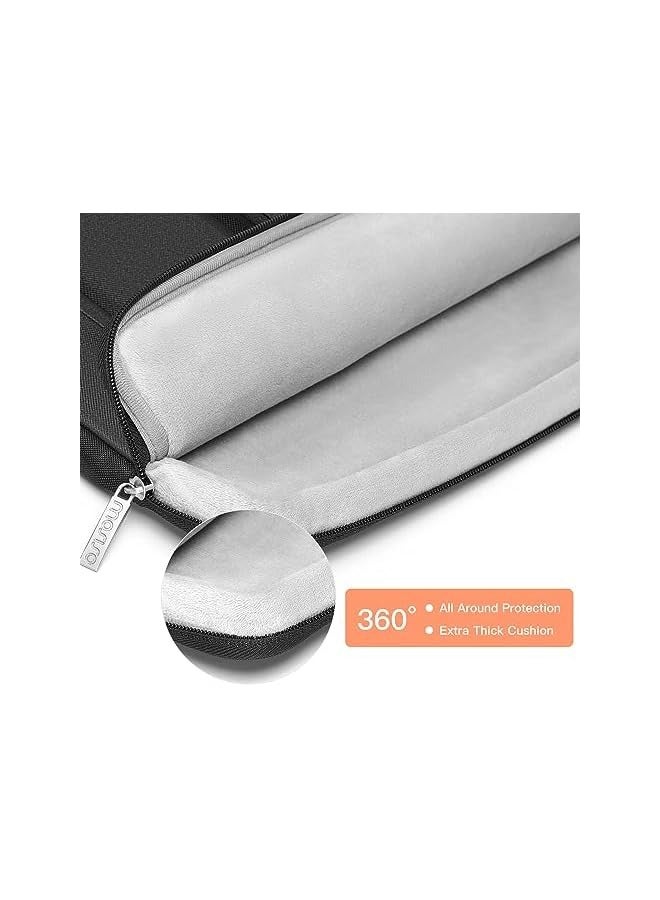 Mosiso 360 Protective Laptop Sleeve Compatible with MacBook Pro 16 inch 2023-2019 M3 A2991 M2 A2780 M1 A2485 A2141, 15-15.6 inch Notebook, Side Open Bag with 2 Raised&1 Flapover Pockets&Belt, Black  - Image 3