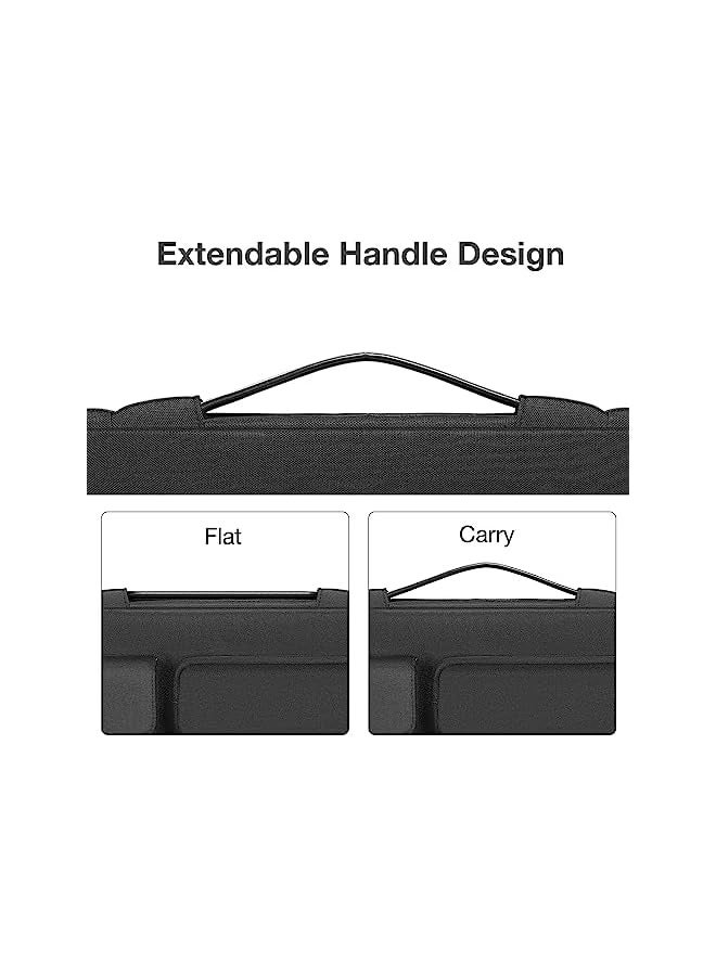 Mosiso 360 Protective Laptop Sleeve Compatible with MacBook Pro 16 inch 2023-2019 M3 A2991 M2 A2780 M1 A2485 A2141, 15-15.6 inch Notebook, Side Open Bag with 2 Raised&1 Flapover Pockets&Belt, Black  - Image 5
