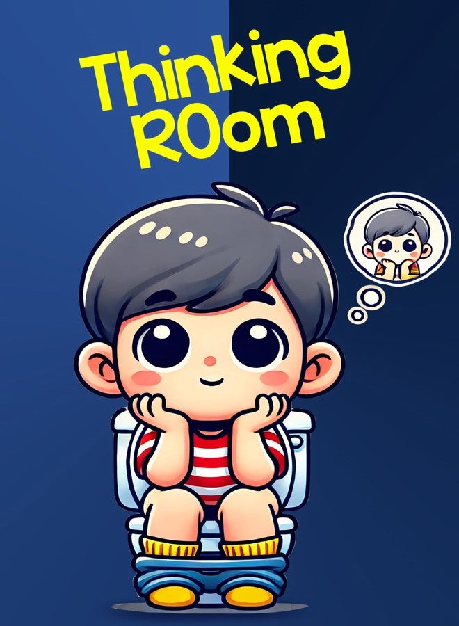 Roostaflag Thinking Room - Restroom Poster | Toilet Stickers for Door | Washroom Decor Posters | Bathroom Posters for Wall | Washroom Stickers Vinyl | Toilet Funny Decor | Restroom Wall Poster - Image 1