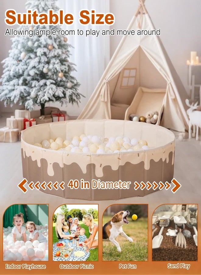 TRENDPLAY حوض كرات للأطفال الصغار من عمر 1-3 سنوات، خيمة لعب قابلة للطي مع حوض كرات، بيت لعب للأطفال مع حقيبة تخزين، مناسب للأولاد والبنات والكلاب والقطط (الكرات غير متضمنة)، على شكل دونات. - Image 2
