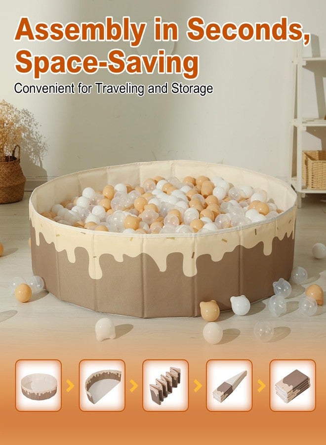 TRENDPLAY حوض كرات للأطفال الصغار من عمر 1-3 سنوات، خيمة لعب قابلة للطي مع حوض كرات، بيت لعب للأطفال مع حقيبة تخزين، مناسب للأولاد والبنات والكلاب والقطط (الكرات غير متضمنة)، على شكل دونات. - Image 3