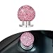 MOXRUQ Bling Car Engine Start Button Cover Sparkly Rhinestone Round Ball Push Start Button Sticker Crystal Key Ignition Knob Decal Sparkling Car Interior Accessories for Women Pink - Image 2