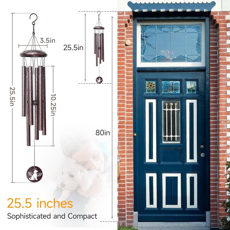 Synhonty Memorial Gifts For Loss Of Dog  25 Inch Pet Memorial Wind Chimes  Loss Of Dog Sympathy Gift  Pets Remembrance Gift  Bereavement Gifts Dogs  In Memory Of Dogs Wind Chimes For Outside Garden - Image 2