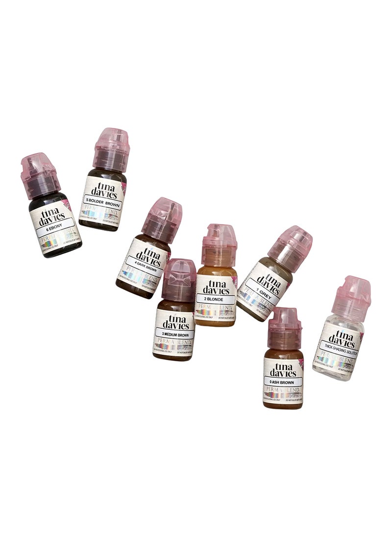 Perma Blend Tina Davies Ink Eyebrow Pigment Collection For Permanent Makeup With True Tone Healing And Color Chart 8X 15Ml  - Image 1