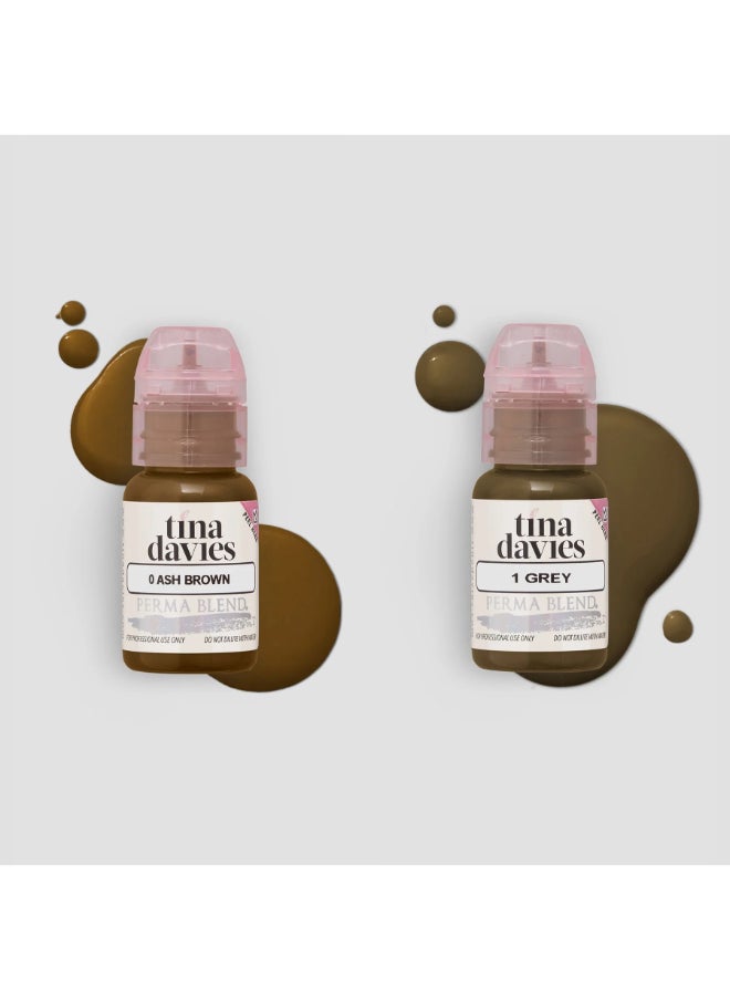 Perma Blend Tina Davies Ink Eyebrow Pigment Collection For Permanent Makeup With True Tone Healing And Color Chart 8X 15Ml  - Image 3