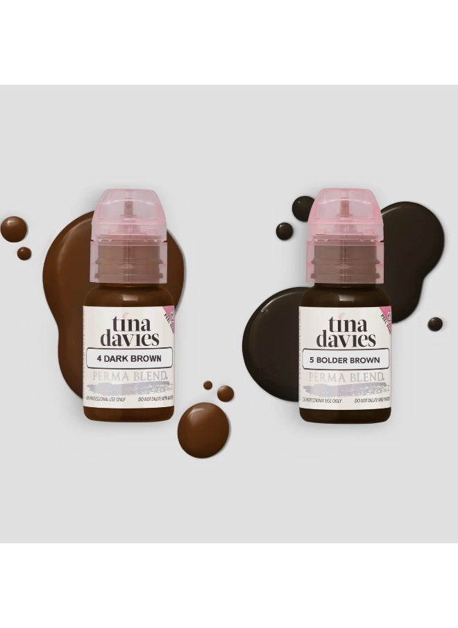 Perma Blend Tina Davies Ink Eyebrow Pigment Collection For Permanent Makeup With True Tone Healing And Color Chart 8X 15Ml  - Image 5