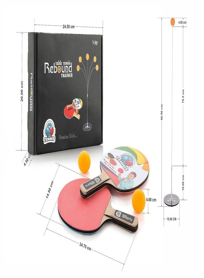 ZELVO Table Tennis Trainer Toys for Kids & Adults | Rebound Rackets and Balls Base Training Practice Set | Outdoor Indoor Games for Boys & Girls (Multicolour) - Image 2
