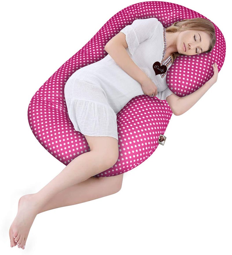 COOZLY Reve C Shaped Pregnancy Pillow (Pink)