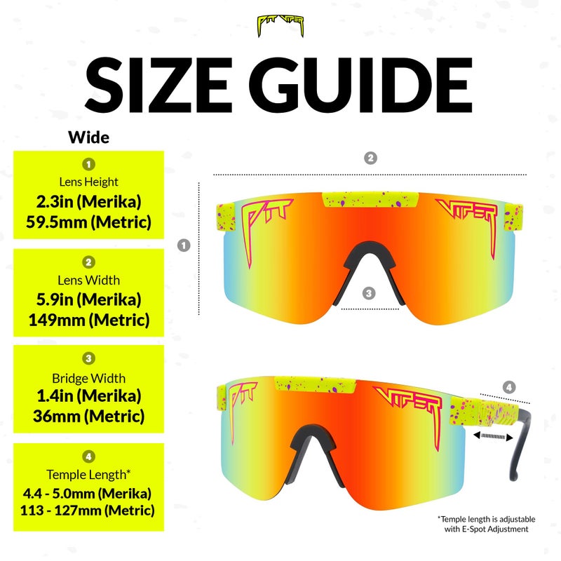 Pit Viper Sunglasses I The Original I Wide Fit I Polarized Lens, Indestructible Frame I Turbo Adjustable for Perfect Fit I Micro Fiber Bag & Retainer Straps I Rainbow Lens, Yellow Frame - Image 4