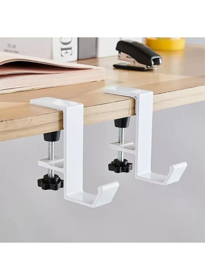 Black Adjustable Desktop Hook Clip On Headphone Holder Bag Stand Organizer - Image 5