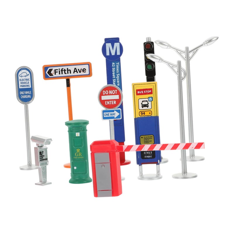 Wakauto Traffic Signs Playset Educational Toy For Road Safety Learning Sand Table Props - Image 2