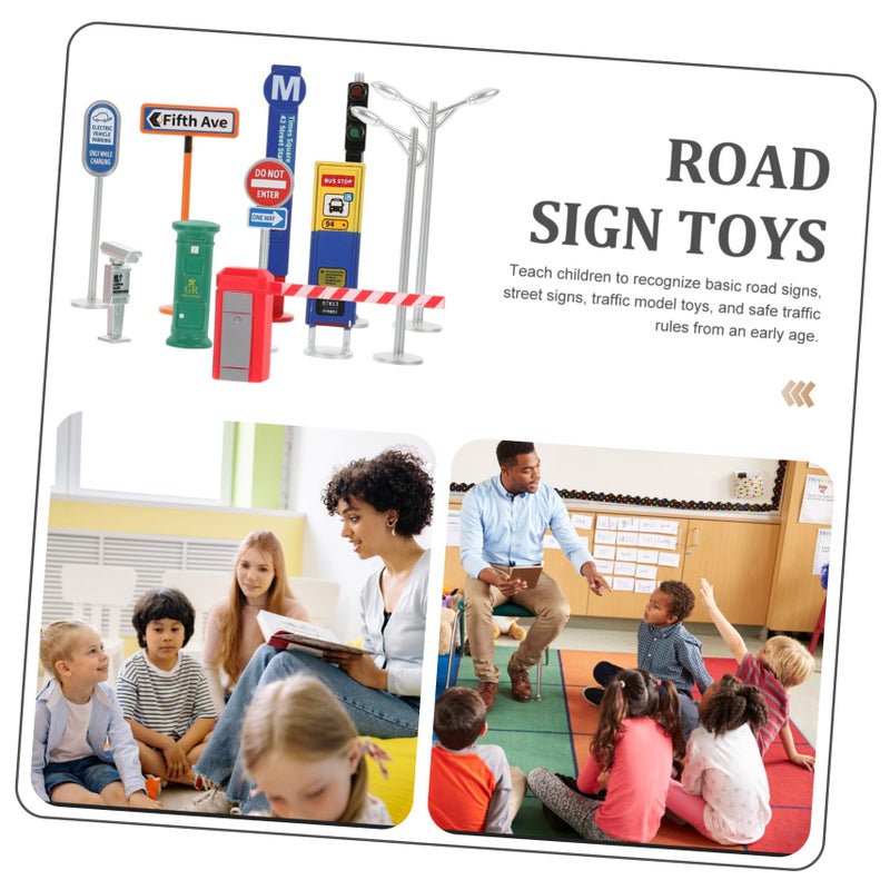 Wakauto Traffic Signs Playset Educational Toy For Road Safety Learning Sand Table Props - Image 5