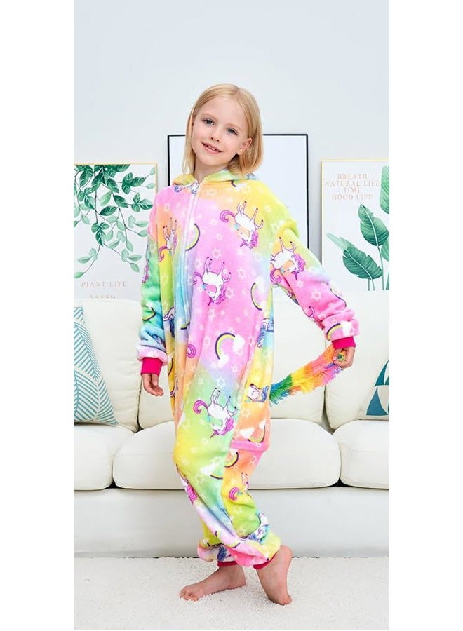 NewPlush Unisex Kids Unicorn Onesie Pyjamas Cosplay Costume for Girls and Boys Colorful flying horse 4T, Colorful Flying Horse, 4 Years - Image 4