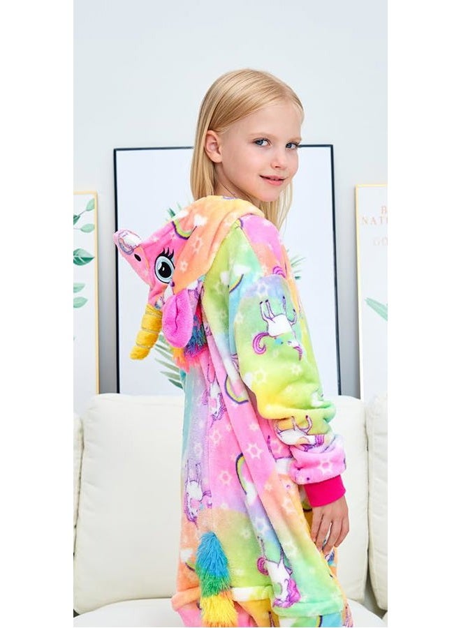 NewPlush Unisex Kids Unicorn Onesie Pyjamas Cosplay Costume for Girls and Boys Colorful flying horse 4T, Colorful Flying Horse, 4 Years - Image 5