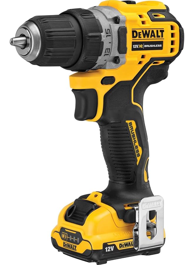 DEWALT 12V Brushless Drill Driver Compact Cordless 2 X 2Ah Batteries And Charger Yellow Black Dcd701D2 Gb 3 Year Warrnty - Image 1