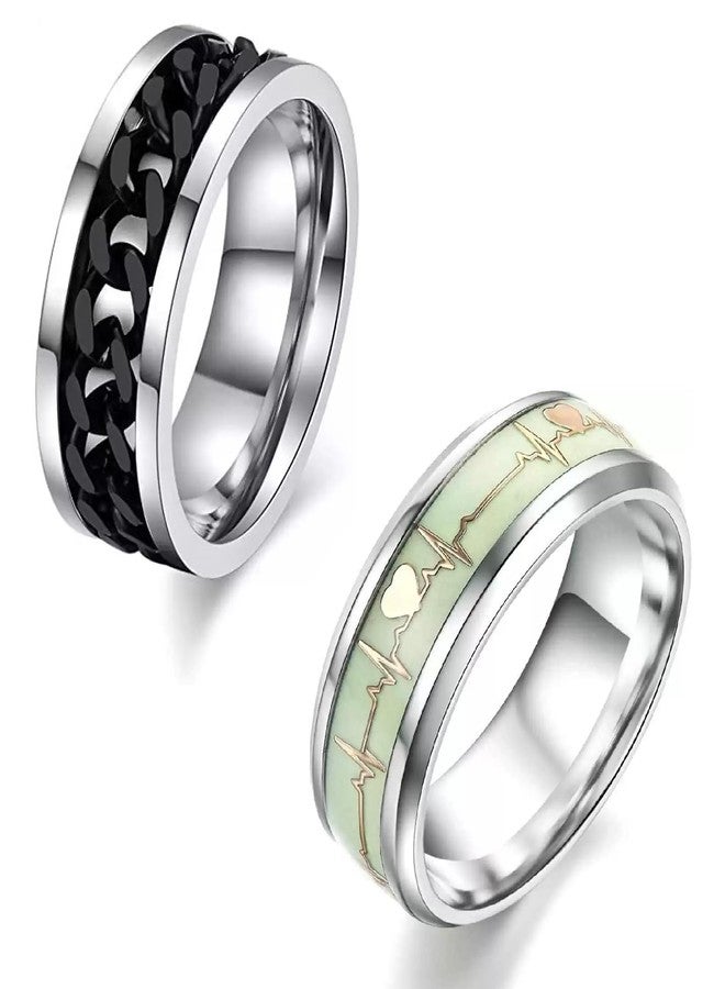 IGA COLLECTION Valentine Stylish Fashionable Latest Combo ECG & Silver Dude Chain Ring W2 (18) - Image 3