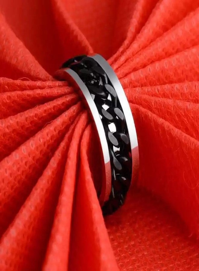 IGA COLLECTION Valentine Stylish Fashionable Latest Combo ECG & Silver Dude Chain Ring W2 (18) - Image 4