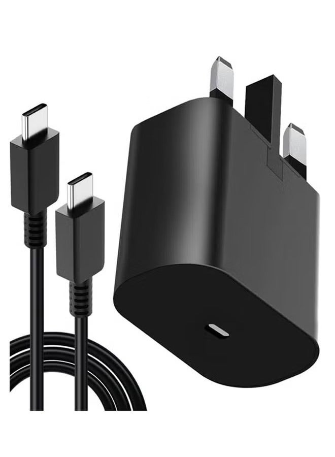 45W Super Fast Charger with Type-C Jack , 2m Fast Charging Wall Adapter, Wall adapter fast charger，Compatible with S24 Ultra/S24 Plus/S23 FE/S24/S22/S21 S20, A54 A25 A15 A05S A53 A34 A23 5G, Z Fold 4 5/Z Filp, Tab S7 S8, and Other Devices, Black - Image 1