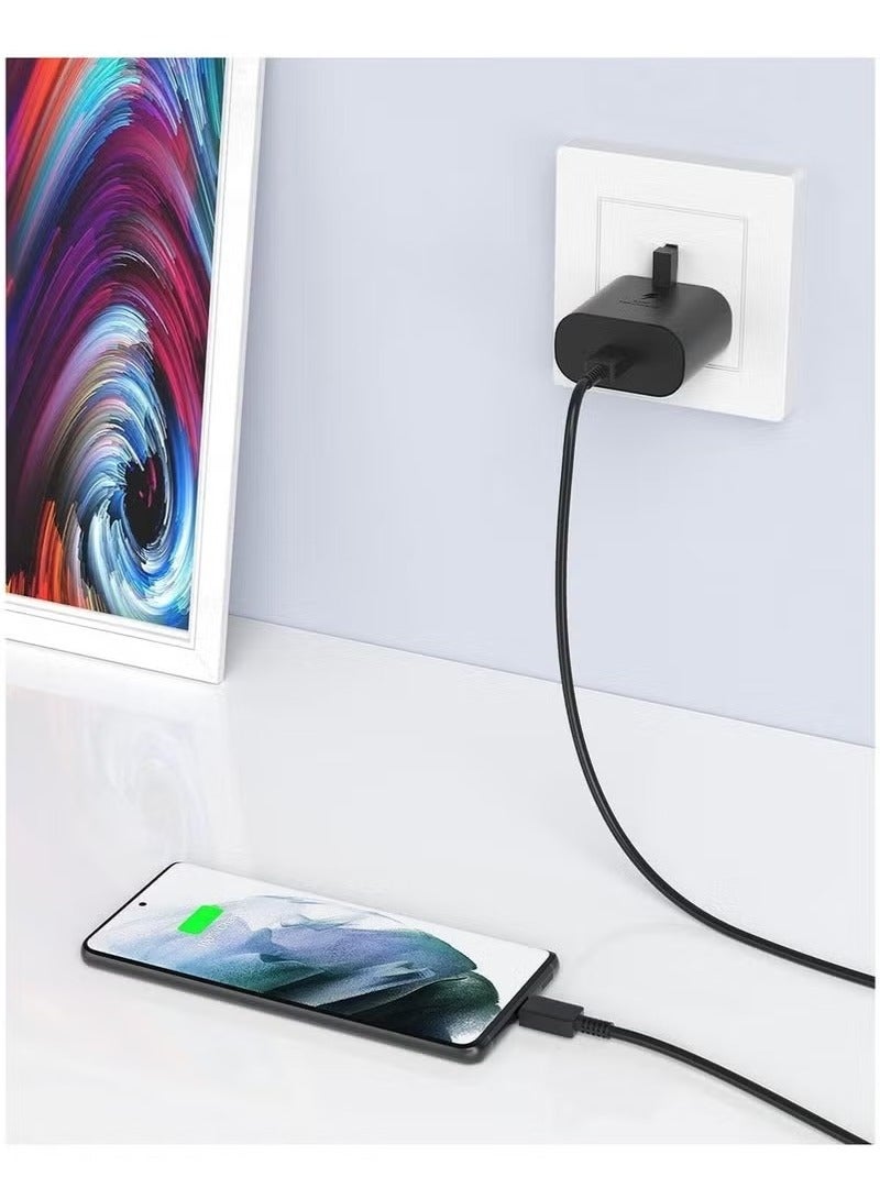 45W Super Fast Charger with Type-C Jack , 2m Fast Charging Wall Adapter, Wall adapter fast charger，Compatible with S24 Ultra/S24 Plus/S23 FE/S24/S22/S21 S20, A54 A25 A15 A05S A53 A34 A23 5G, Z Fold 4 5/Z Filp, Tab S7 S8, and Other Devices, Black - Image 2