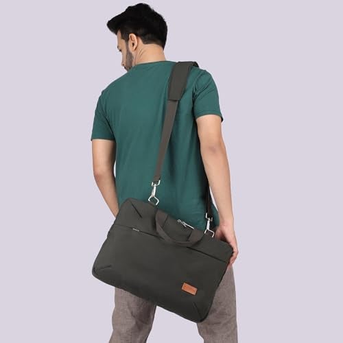 Protecta High Pedestal Office Laptop Messenger Bag Briefcase for Men & Women Fits Laptops Uo To 15.6 Inch and MacBooks Up To 16 Inch - Ideal for Work & Office - Olive - Image 3