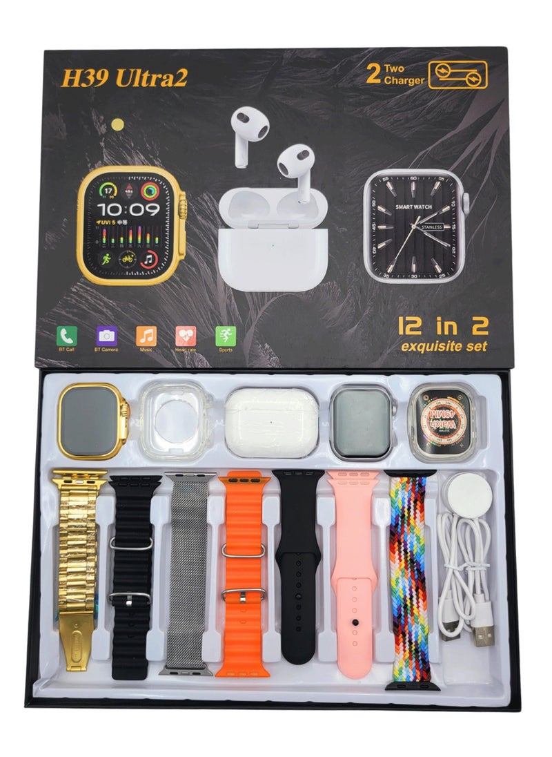 SMARTi - Crown H39 Ultra 2 Smart Watch Gold Edition With 7 Straps - Latest Arrival 2024 - Men And Women Wear - Smart Watch - - Image 1