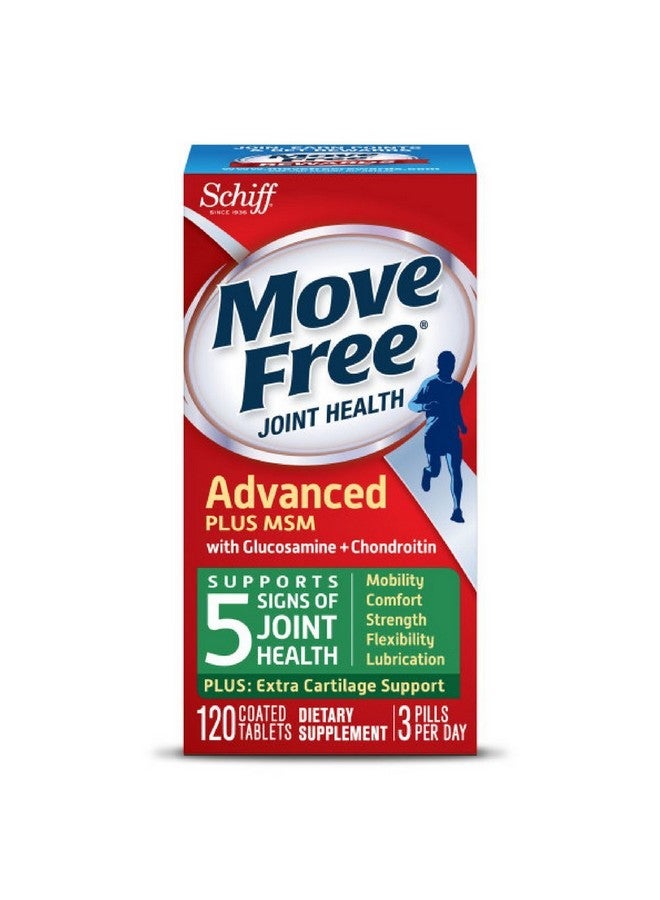 Schiff Move Free Advanced Plus MSM, 120 tablets - Joint Health Supplement with Glucosamine and Chondroitin (Pack of 4) - Image 1