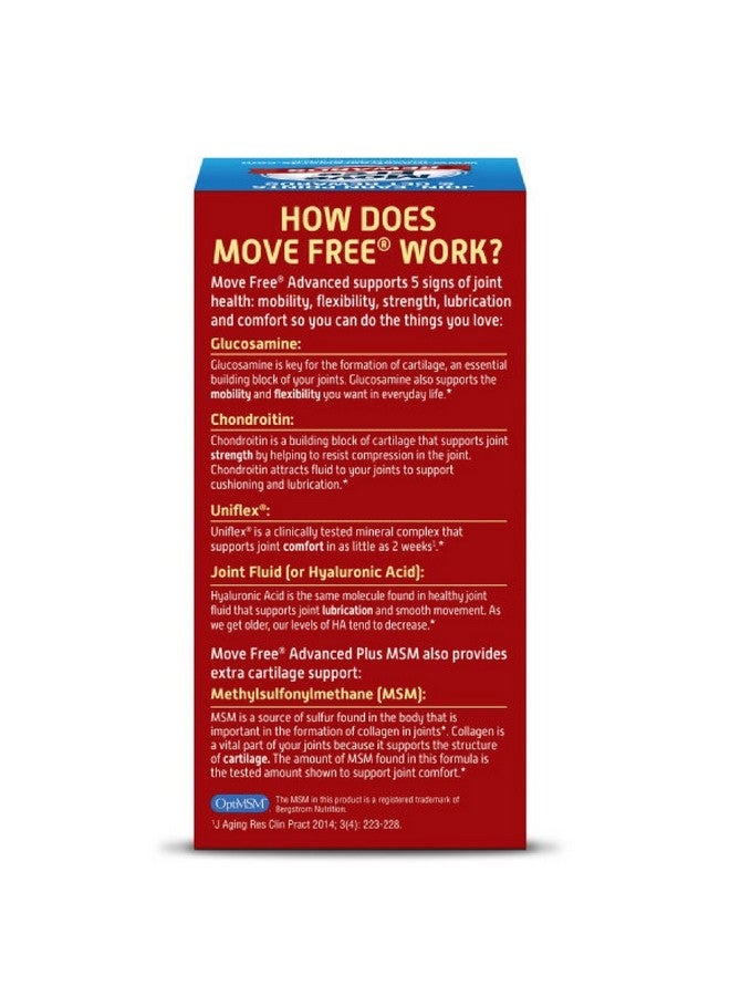 Schiff Move Free Advanced Plus MSM, 120 tablets - Joint Health Supplement with Glucosamine and Chondroitin (Pack of 4) - Image 2