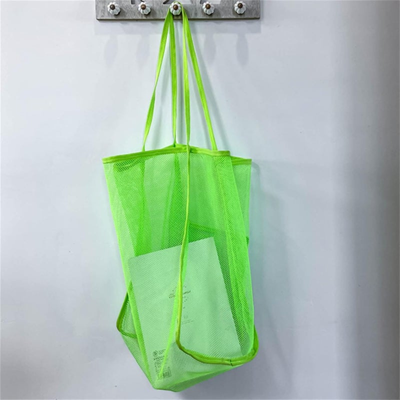 cheekyglo Large Mesh Tote Foldable with Pouch for Pool Towels Bath Storage Seashells Travel Vacation Durable Pool Tote,Light Green - Image 2