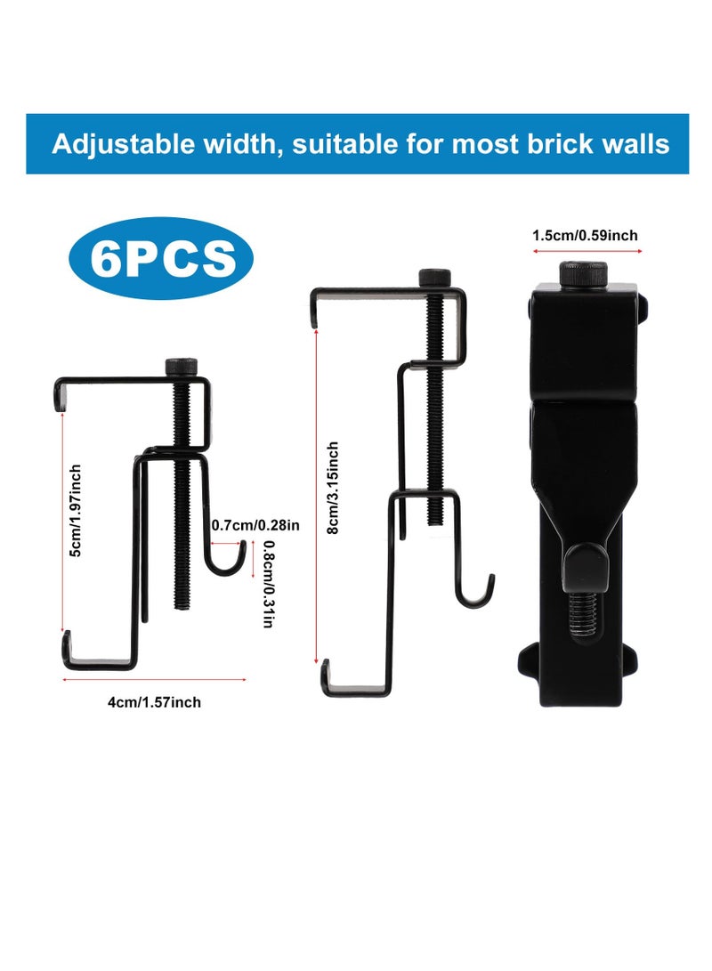 SOLARAE Stainless Steel Brick Wall Clips, Brick Hook Clamps Brick Hooks Brick Hangers Brick Clamps Brick Clips, No Drilling Brick Wall Hangers for Indoor Outdoor, No Nails and Drilling Required (6pcs) - Image 3
