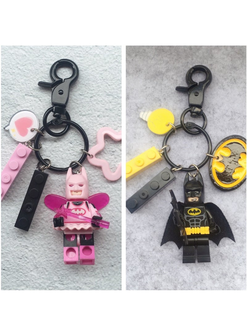 Cute Doll Keychain Pendant Building Blocks Small People DIY Car Keychain Couple Backpack Pendant - Image 1