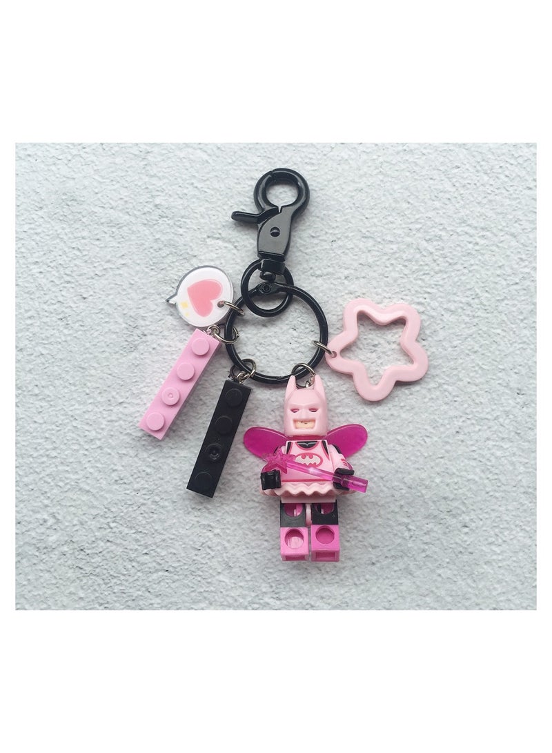 Cute Doll Keychain Pendant Building Blocks Small People DIY Car Keychain Couple Backpack Pendant - Image 4