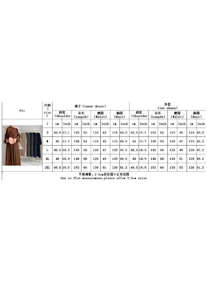 xozgdovg Solid color two-piece ladies' robes LN837 Tiktok/ military green  - Image 2