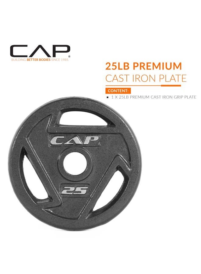 CAP Barbell 2-Inch Olympic Grip Weight Plate, 25 lb, Single Black - Image 2