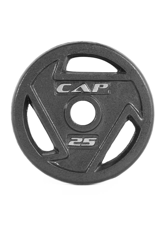 CAP Barbell 2-Inch Olympic Grip Weight Plate, 25 lb, Single Black - Image 1