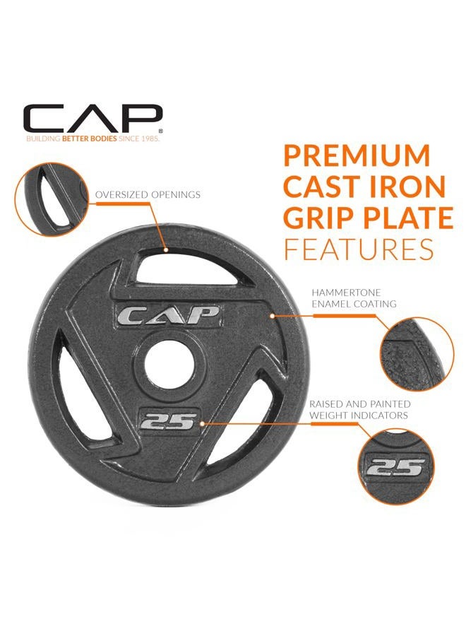 CAP Barbell 2-Inch Olympic Grip Weight Plate, 25 lb, Single Black - Image 3