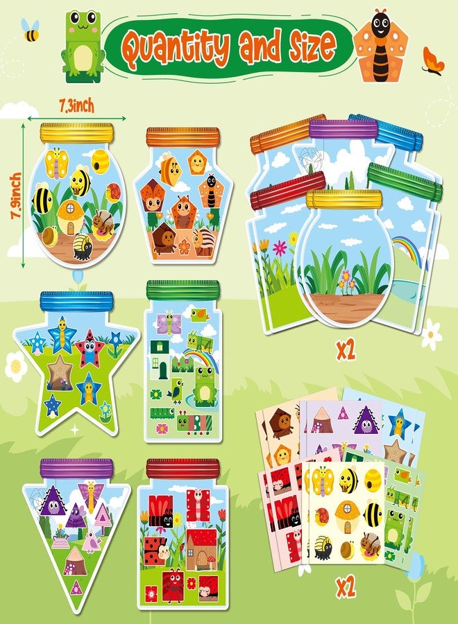 سي واي 2 سايد مجموعة ملصقات فرز حشرات الربيع من CY2SIDE - 12 ملصقًا لطيفًا لفرز الحشرات، اصنع مشهدًا لملصقات برطمان الحشرات مع الفراشات والنحل والزهور، أنشطة صفية لحفلات الصيف يمكنك صنعها بنفسك - Image 2