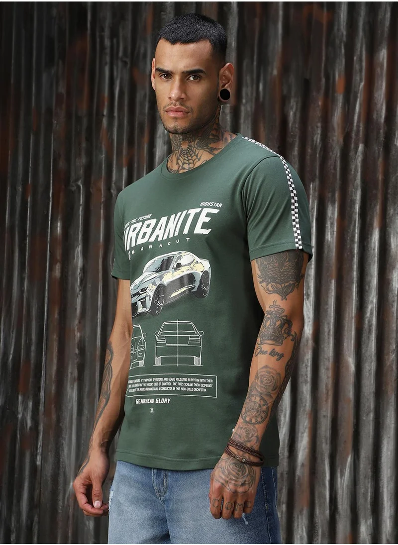 هاي ستار Men Green Tshirts