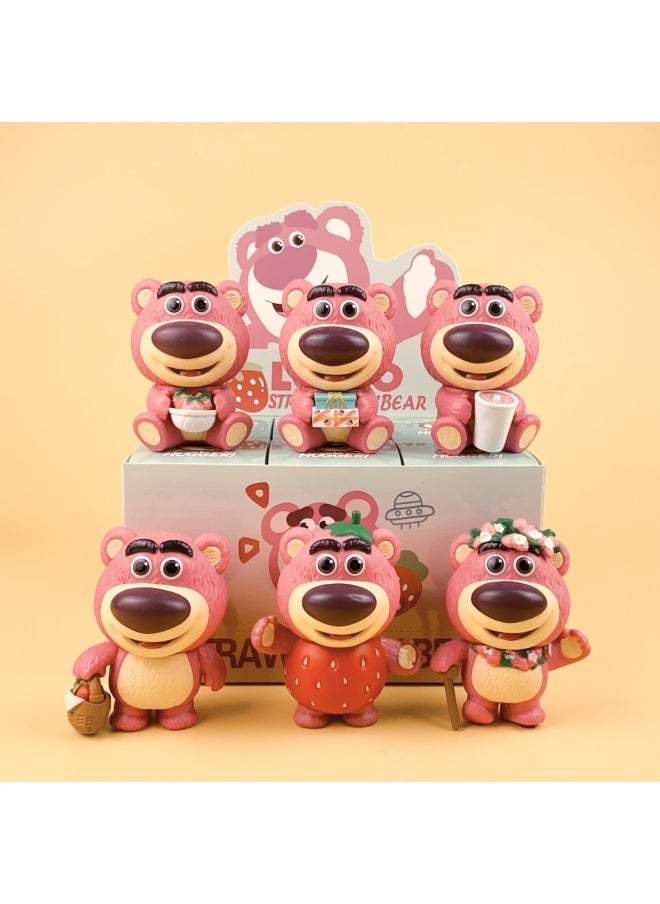 Strawberry Bear Blind Box Handmade Doll Toy Story Internet Celebre Cute Car Desktop Ornaments Birthday Gift-Color:6 Types Of Dew Tea Party Regular Version [Full Set Price]  - Image 5