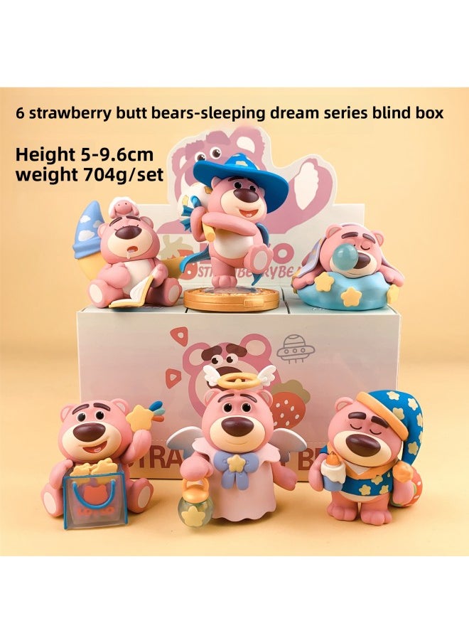Strawberry Bear Blind Box Handmade Doll Toy Story Internet Celebre Cute Car Desktop Ornaments Birthday Gift-Color:6 Types Of Dew Tea Party Regular Version [Full Set Price]  - Image 2